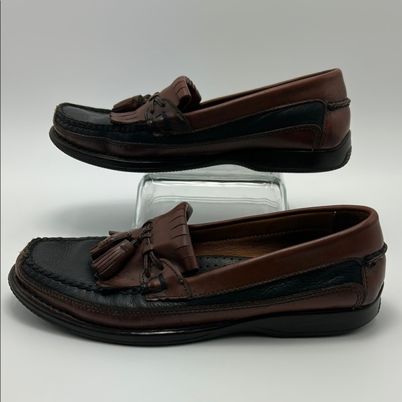 Johnston & Murphy Leather Loafers Men\'s 12 M  Tassels Slip Ons Black Brown main image 9